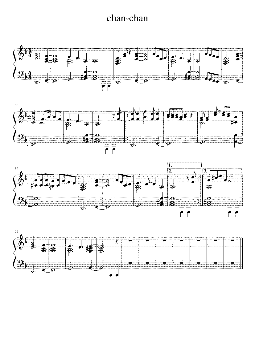 Partitura Chan Chan Buena Vista Social Club