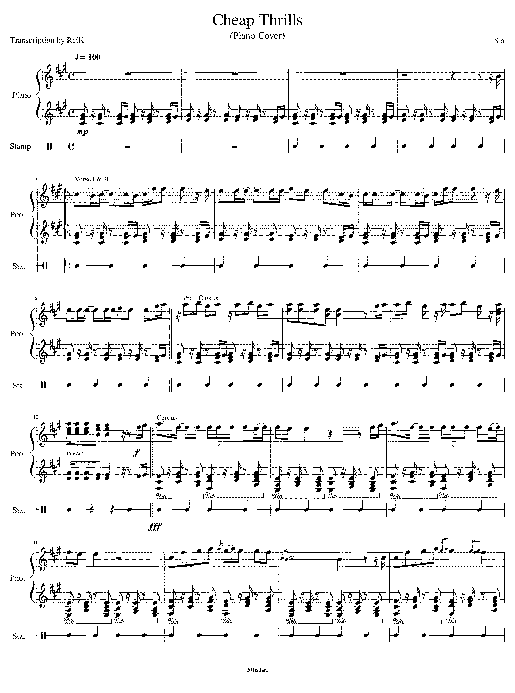 Partitura Cheap