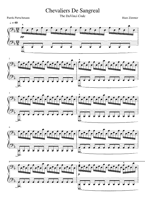 Partitura Chevaliers de Sangreal