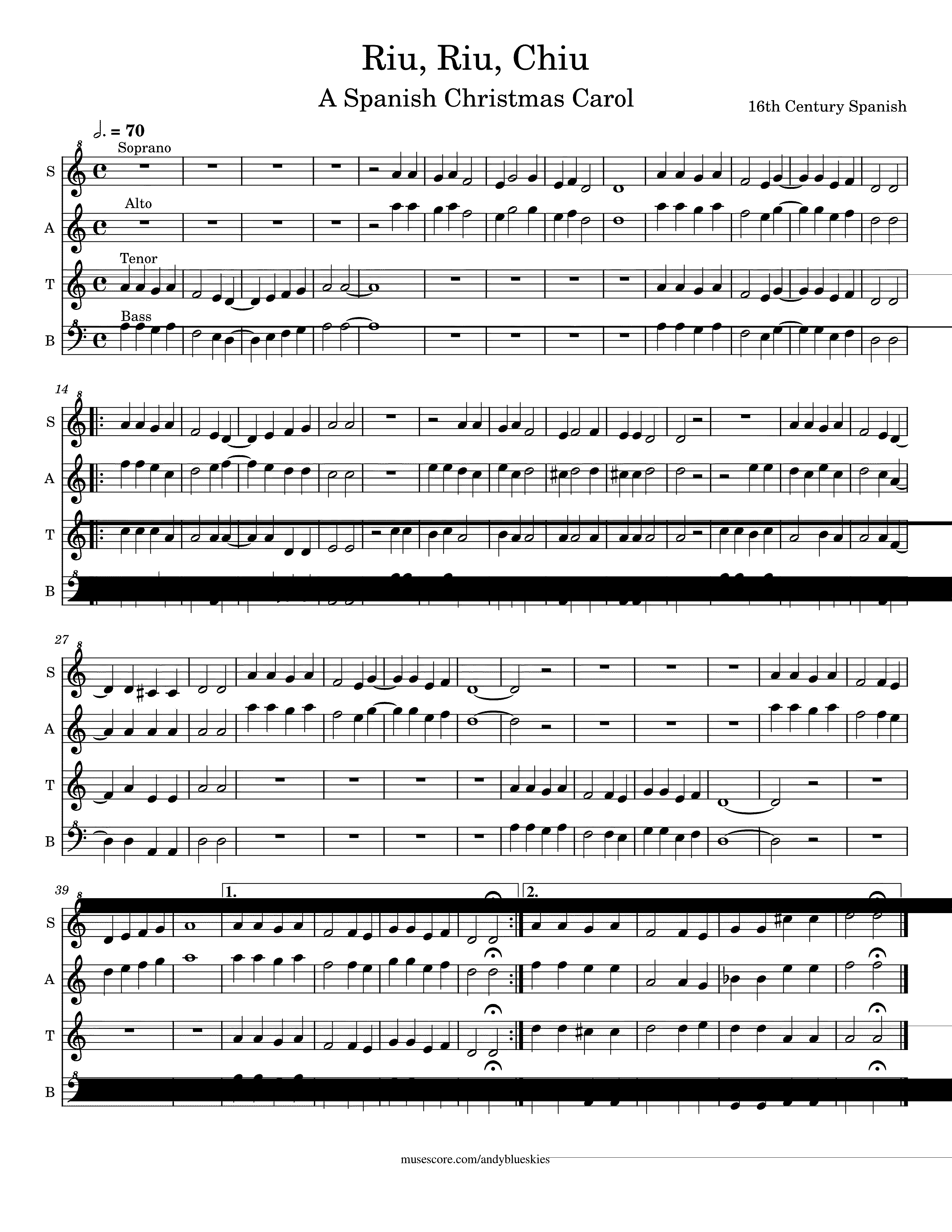 Partitura Chiu Chiu