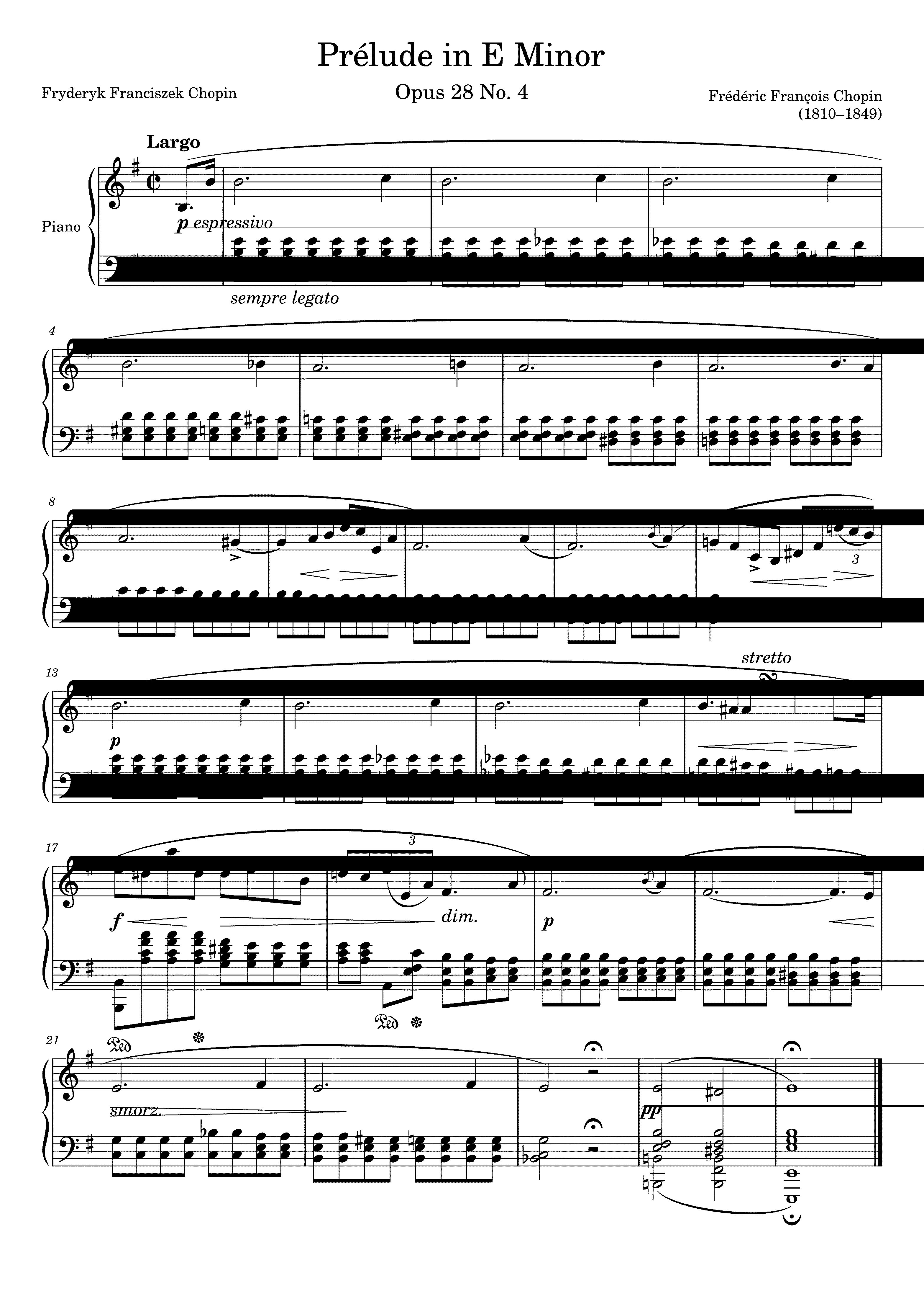 Partitura Chopin Prelude No. 4