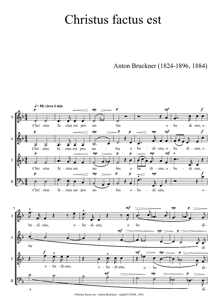 Partitura Christus Factus Est