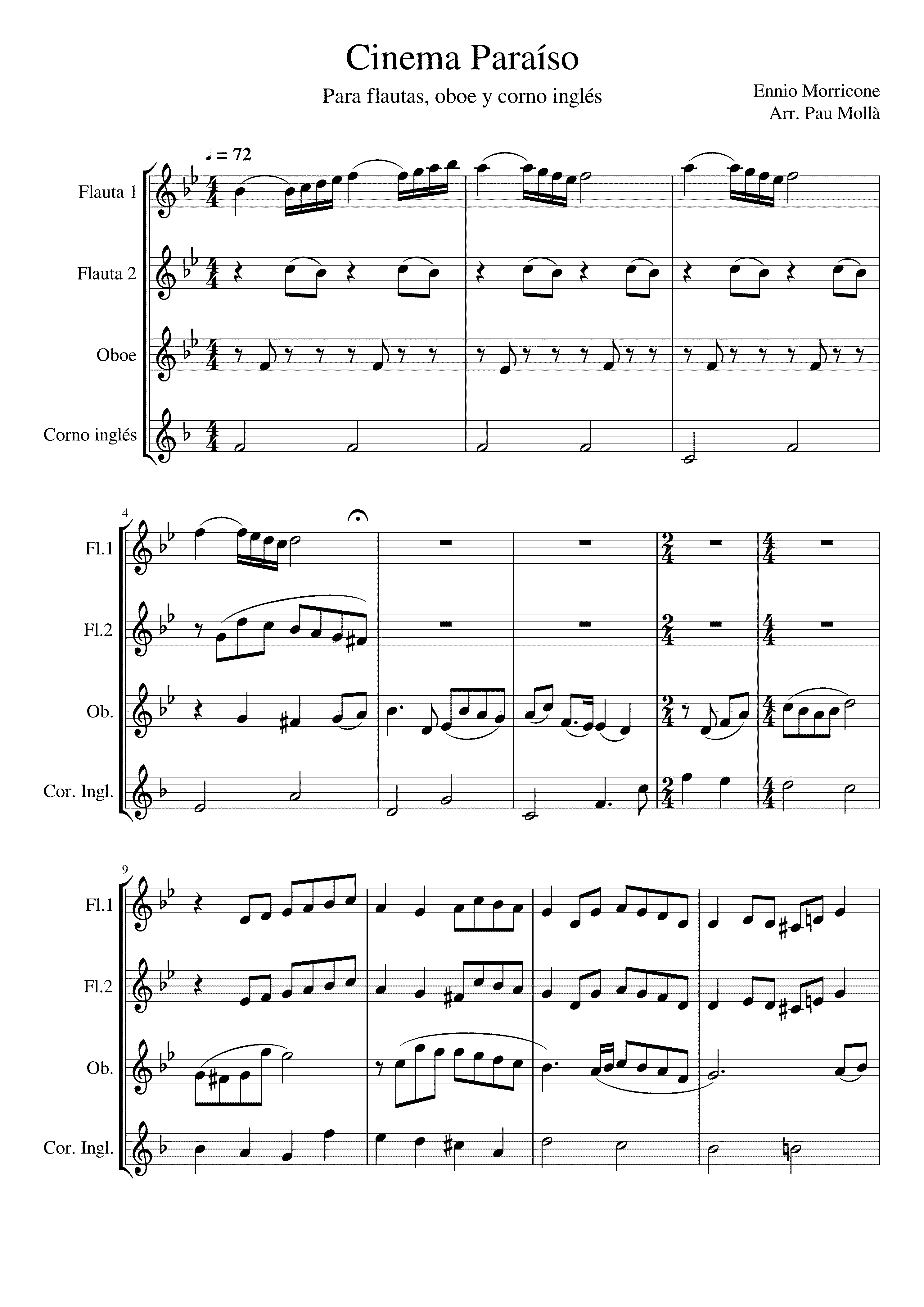 Partitura Cinema Paraiso