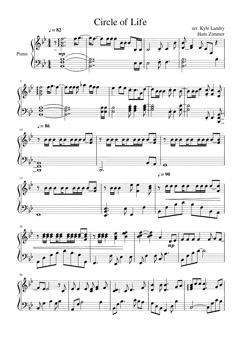 Partitura Circle of Life