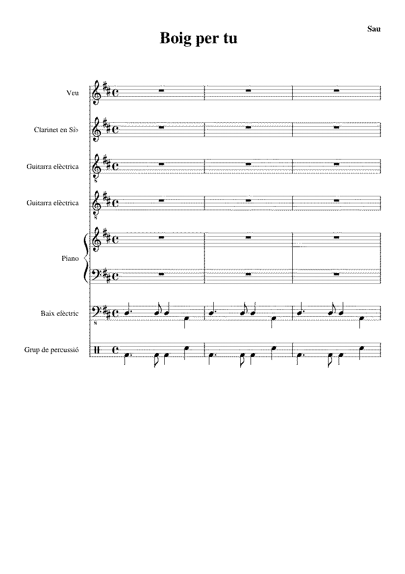 Partitura Clarinet Boig Per Tu