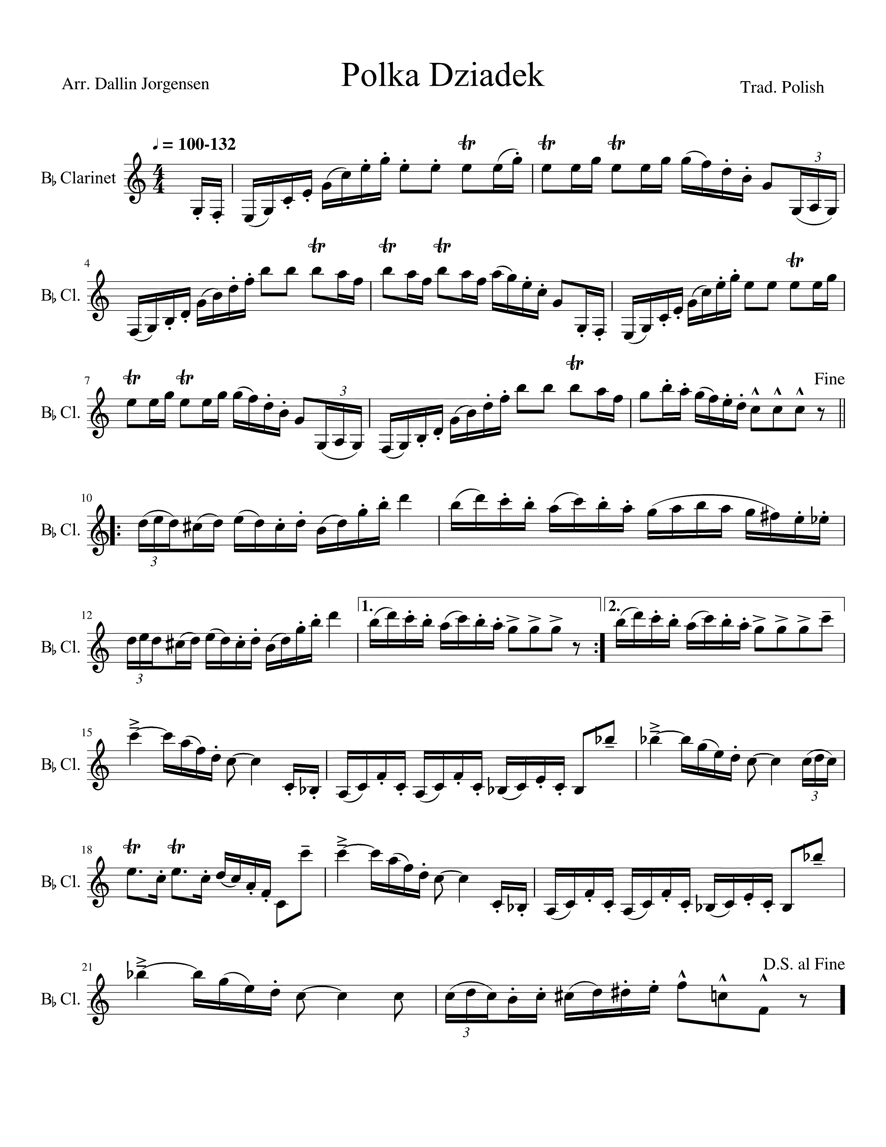 Partitura Clarinet Polka