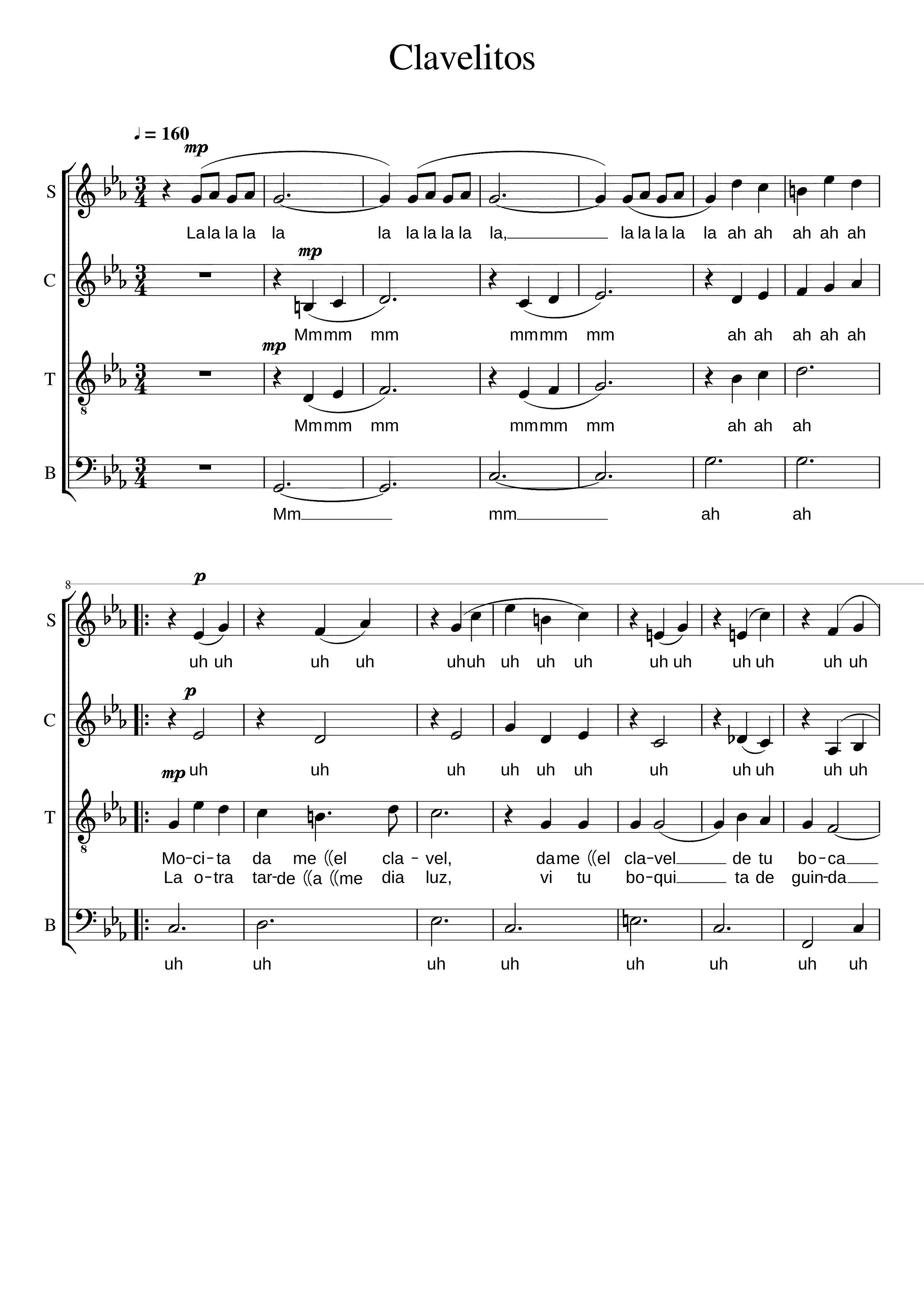 Partitura Clavelitos Tuna