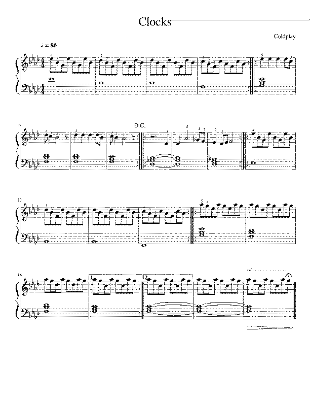 Partitura Clocks