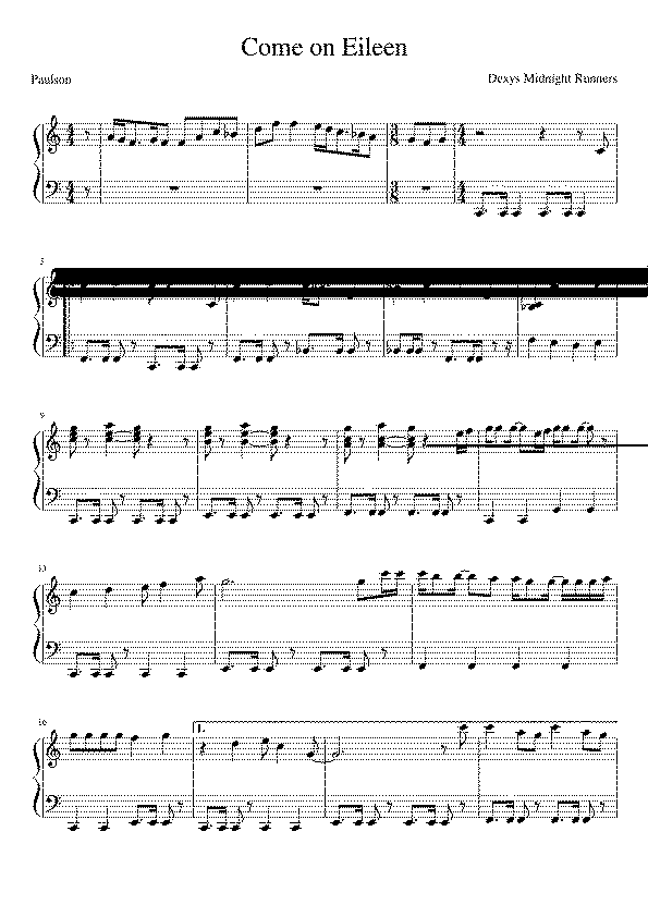 Partitura Come On Eileen