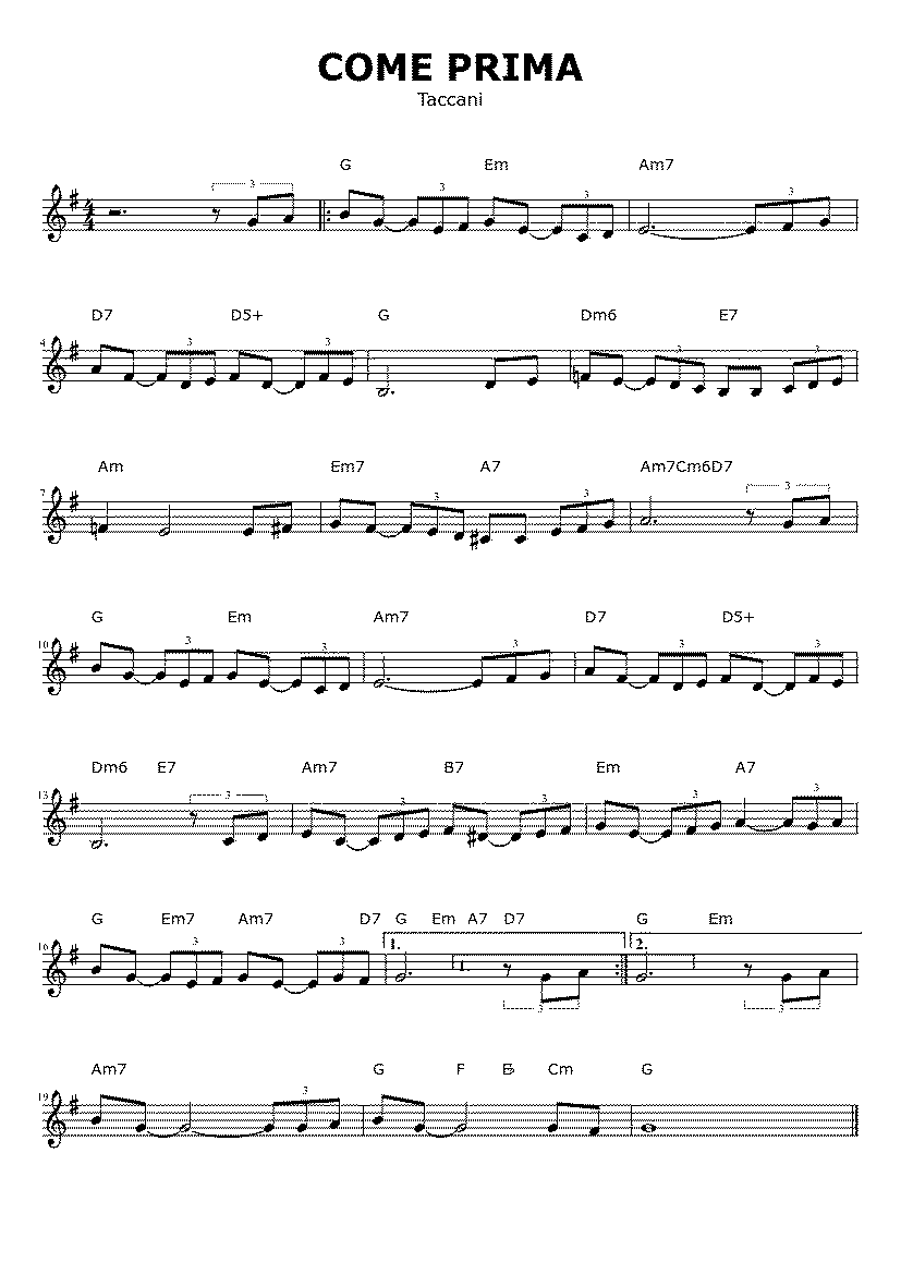 Partitura Come Prima