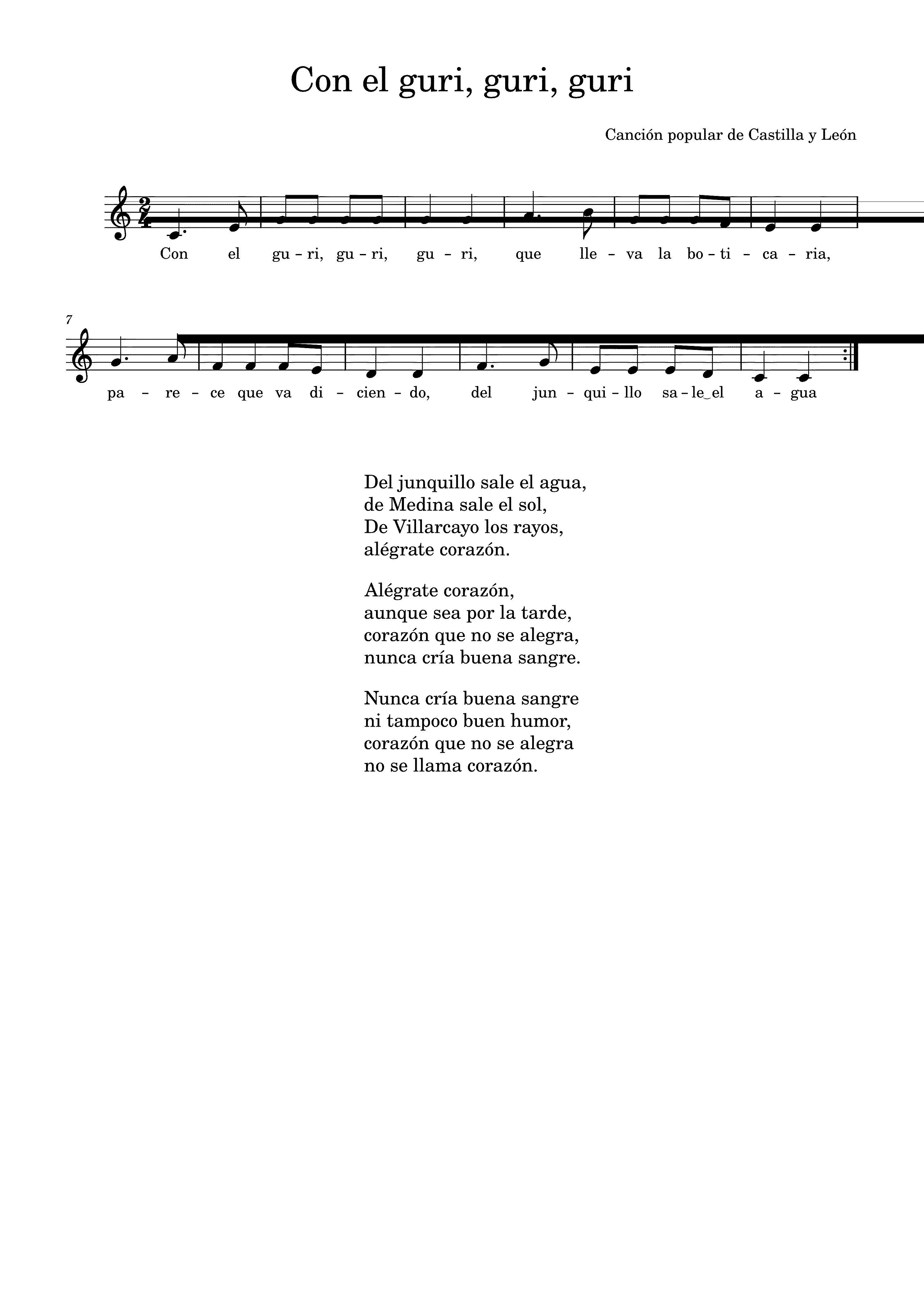 Partitura Con El Guri Guri