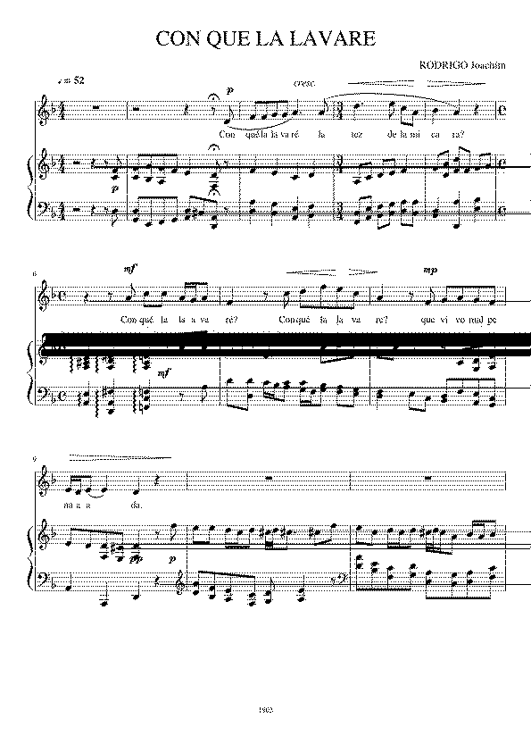 Partitura Con Que La Lavare