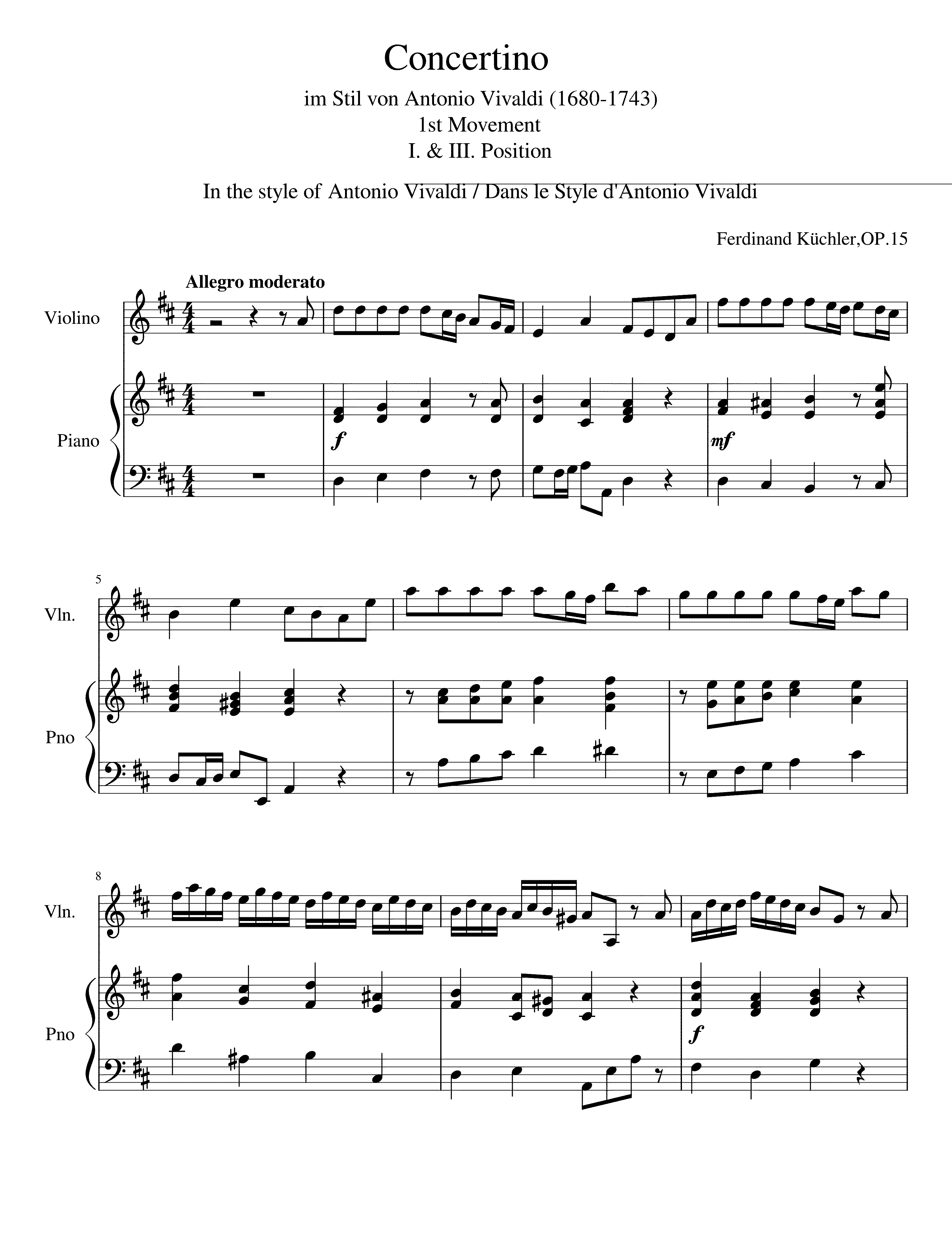 Partitura Concertino Kuchler