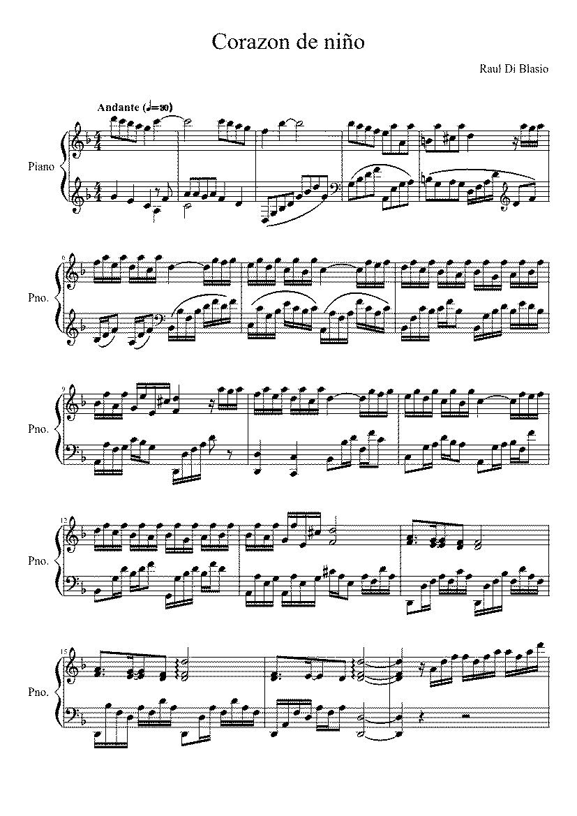 Partitura Corazon Corazon