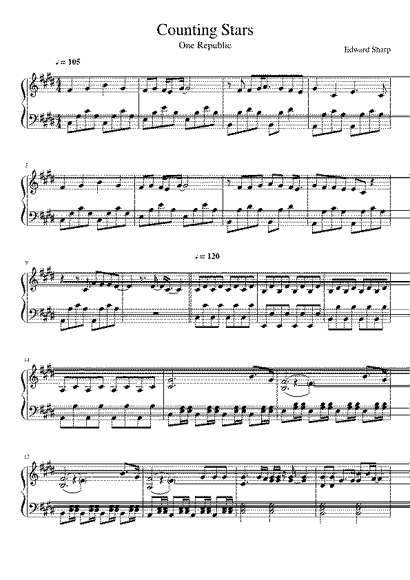 Partitura Counting Stars