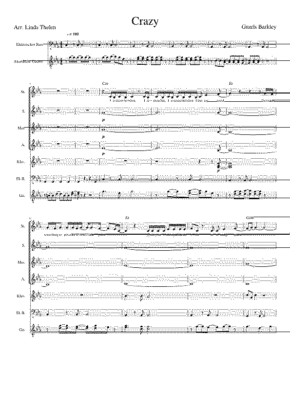 Partitura Crazy Gnarls Barkley