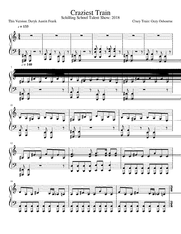 Partitura Crazy Train