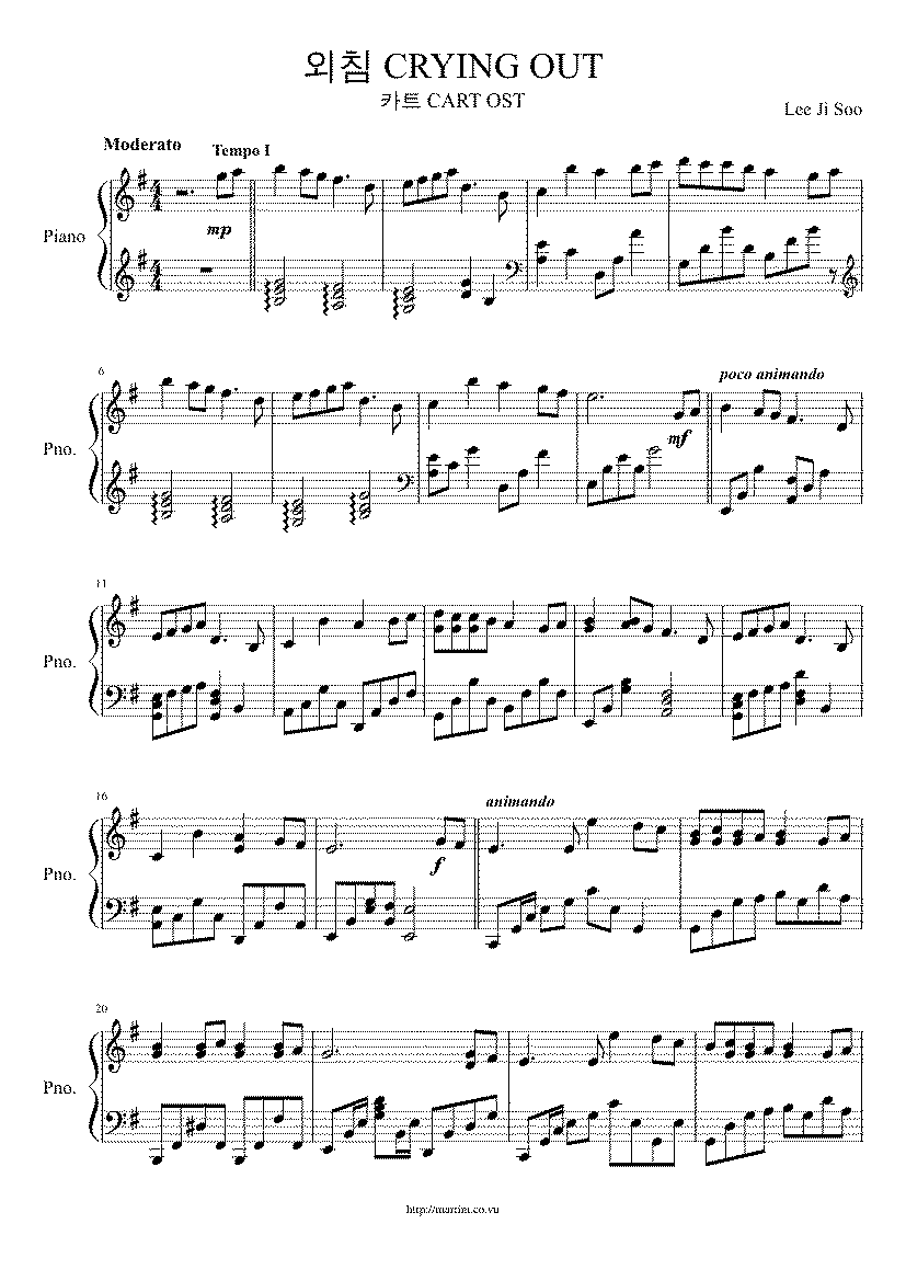 Partitura Crying