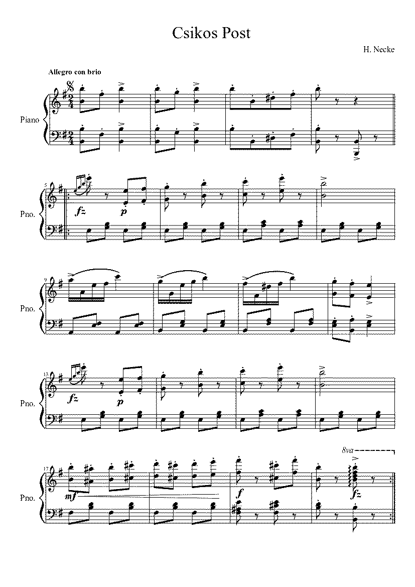 Partitura Csikos Post