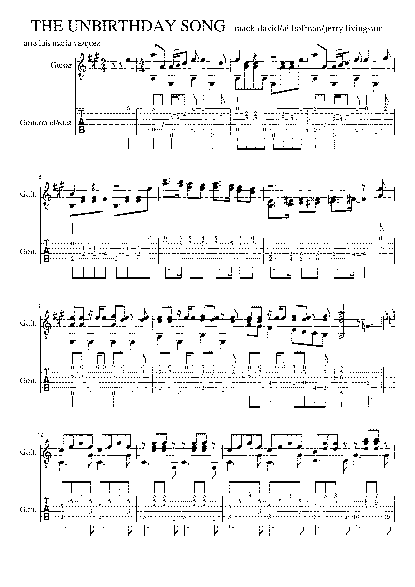 Partitura Cumplaños Feliz
