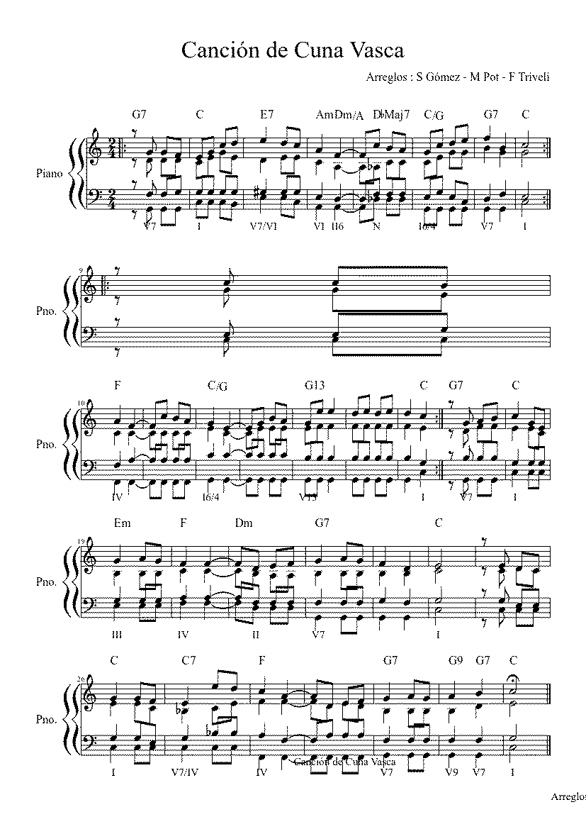 Partitura Cuna Vasca