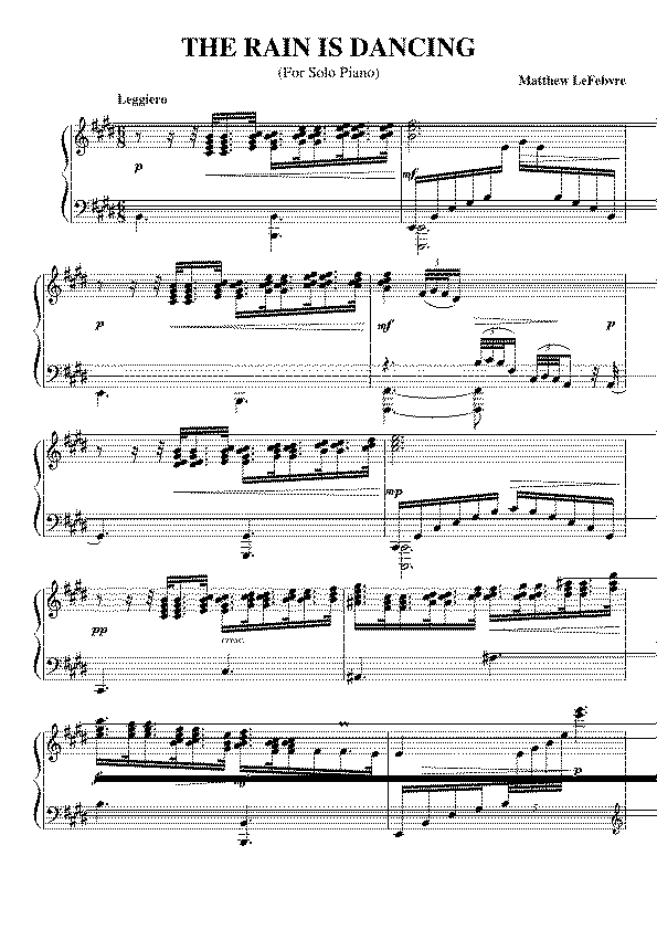 Partitura Dancing In The Rain