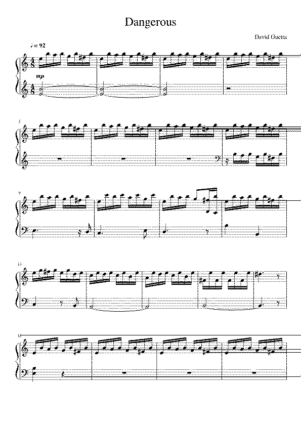 Partitura Dangerous