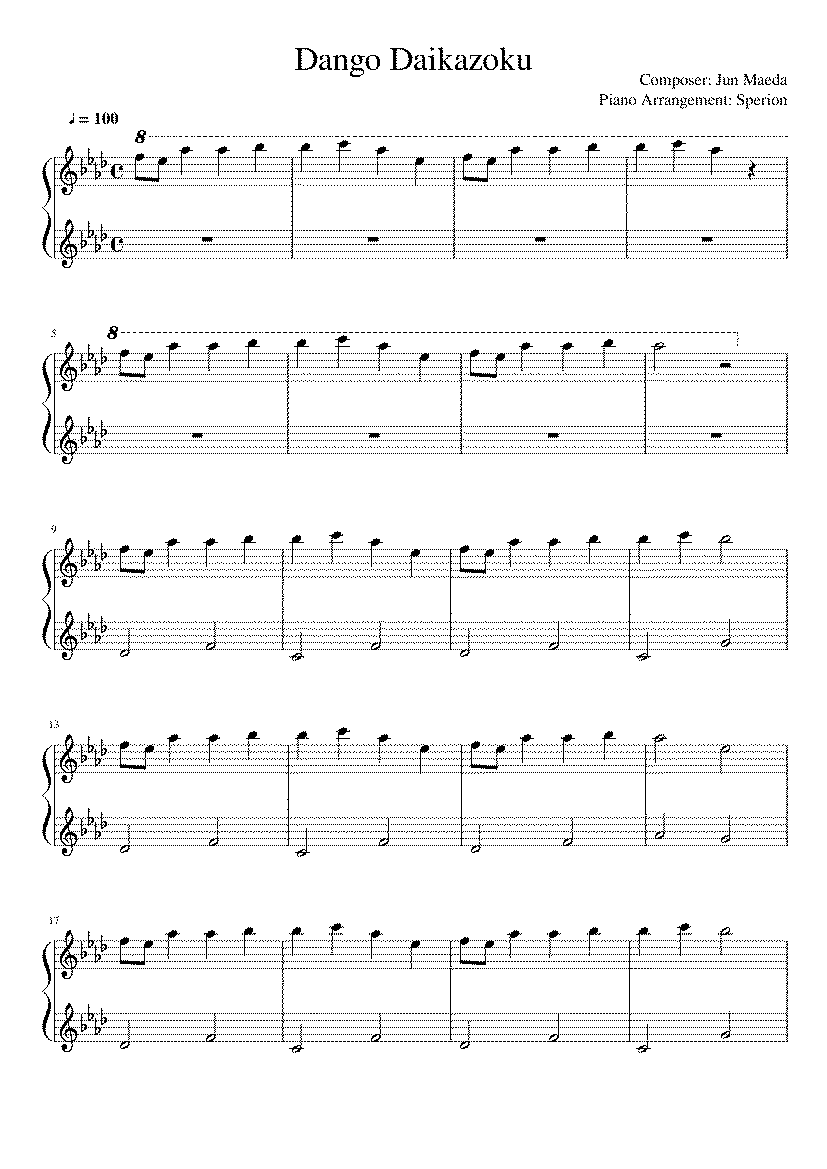 Partitura Dango Daikazoku