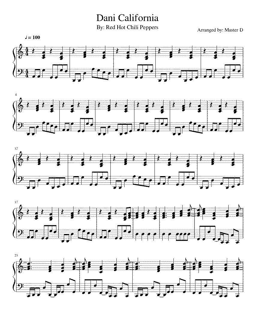 Partitura Dani California