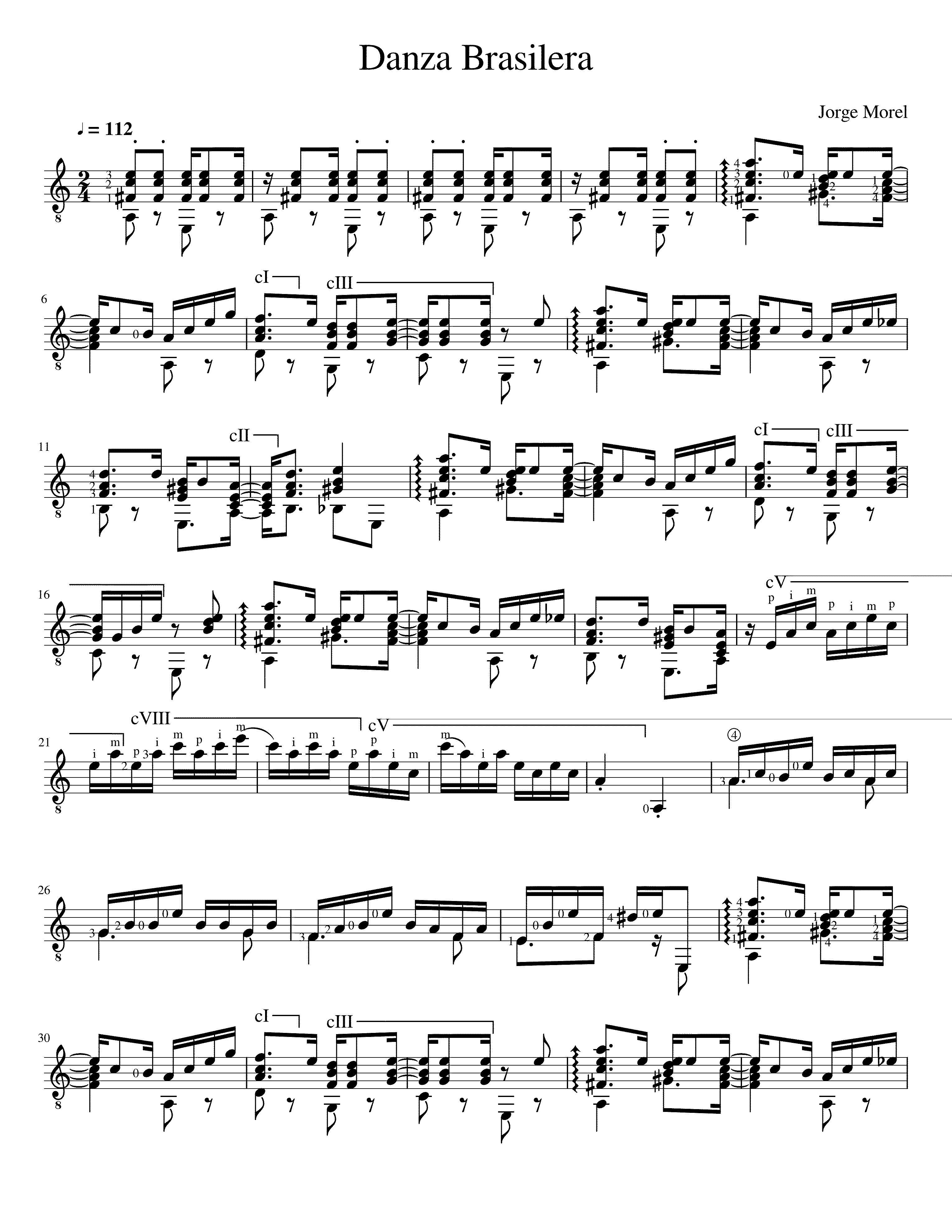 Partitura Danza Brasilera