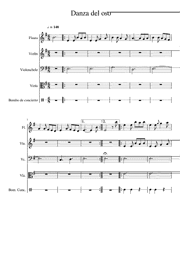 Partitura Danza del Oso