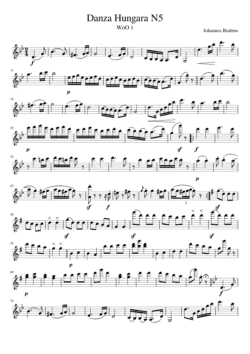 Partitura Danza Hungara N5