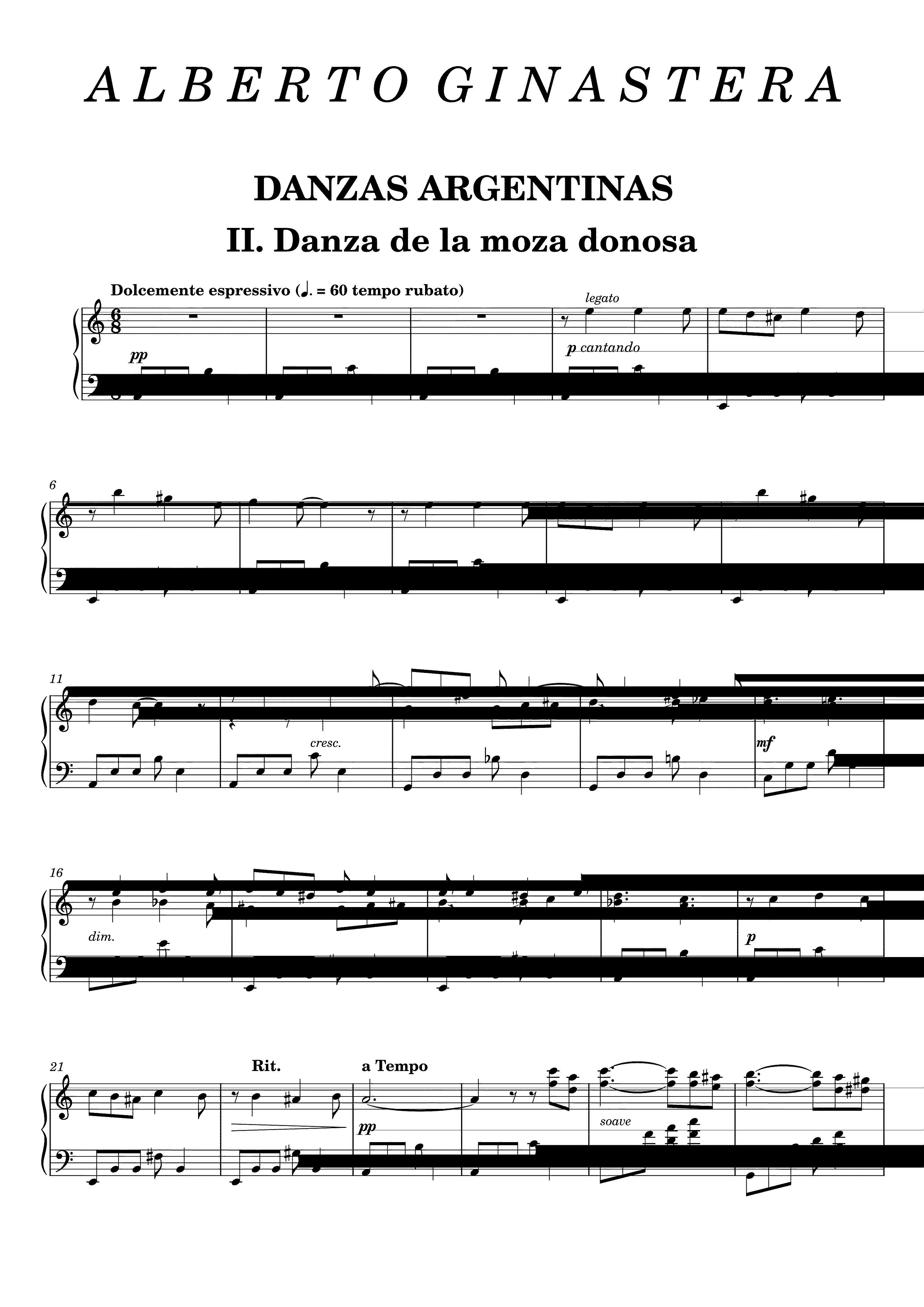Partitura Danzas Argentinas Ginastera