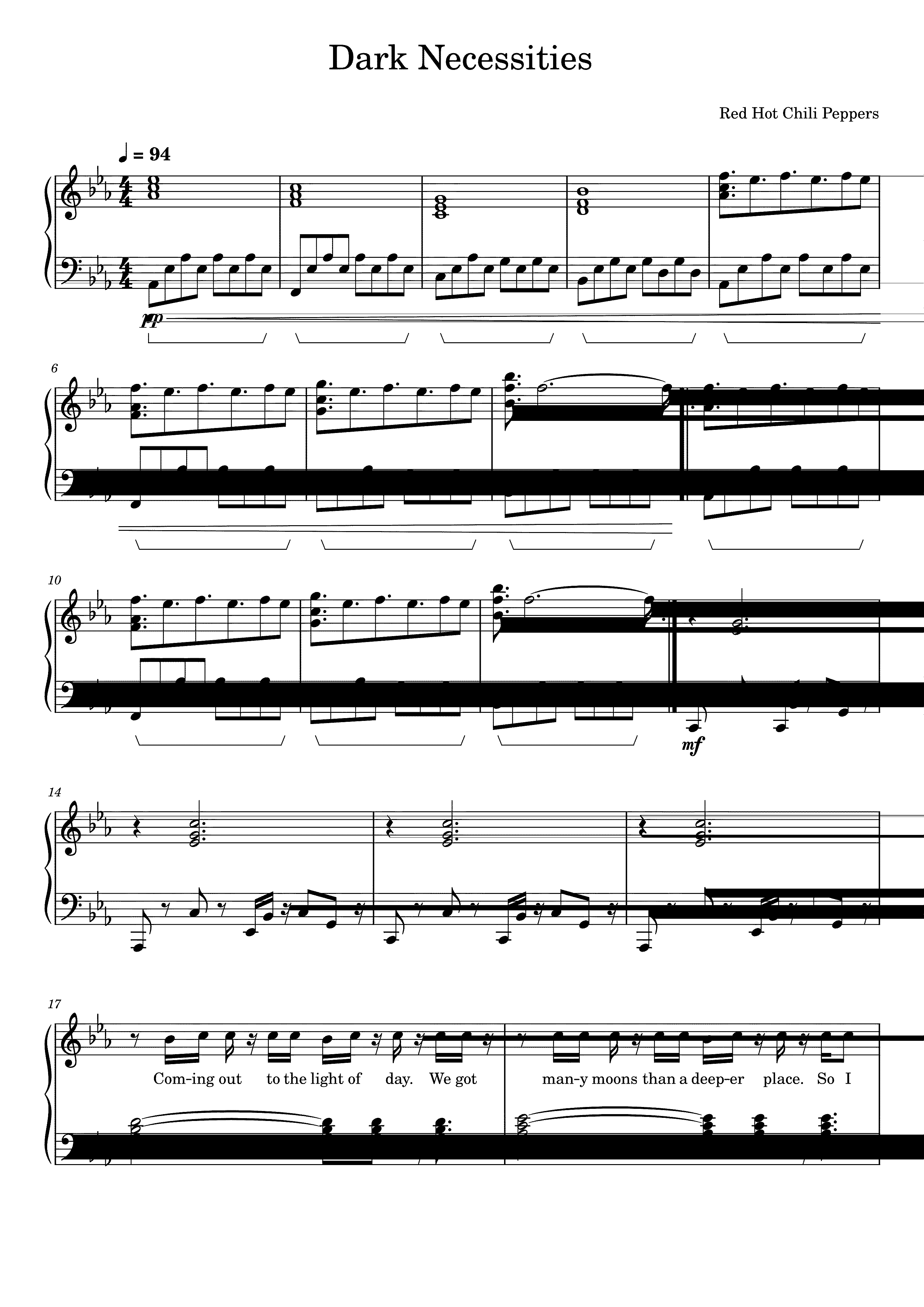 Partitura Dark Necessities