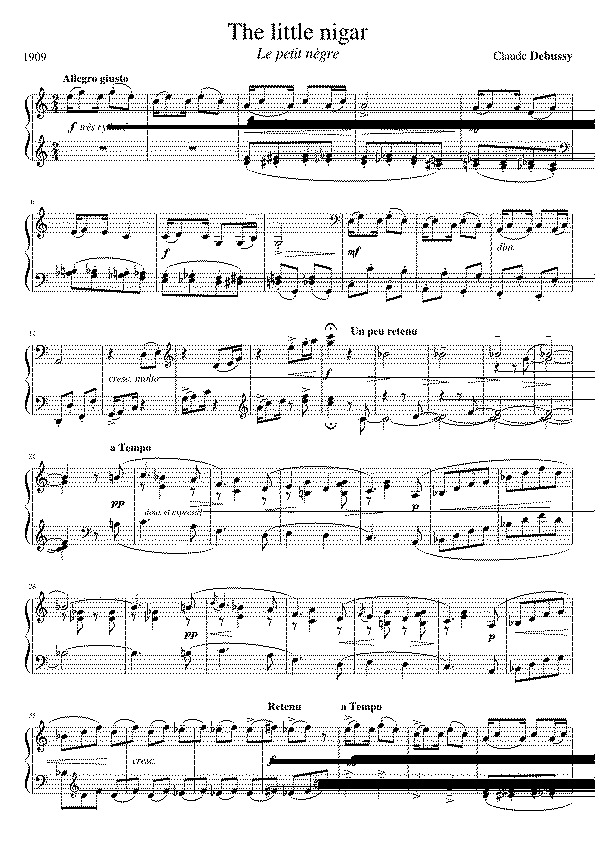 Partitura Debussy Le Petit Negre