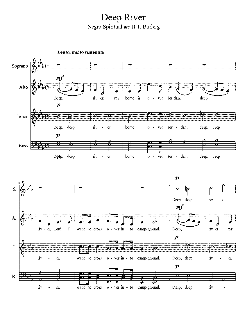 Partitura Deep River