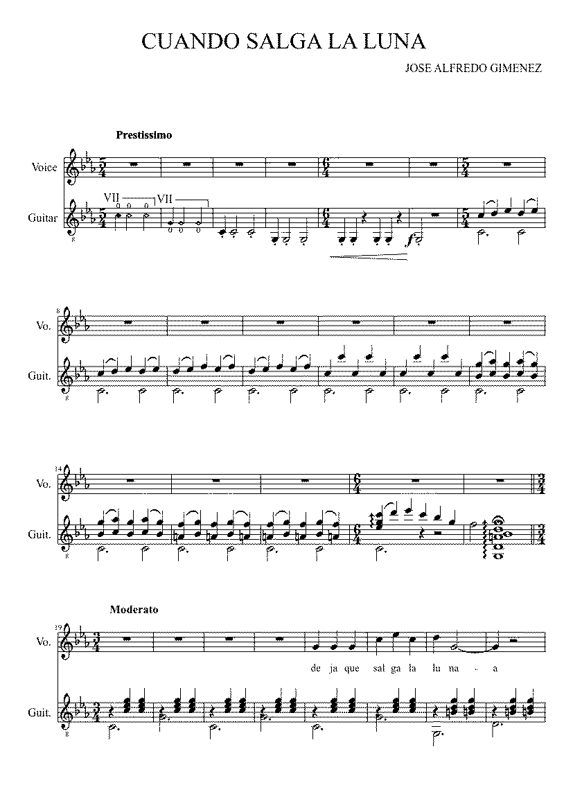 Partitura Deja Que Salga La Luna