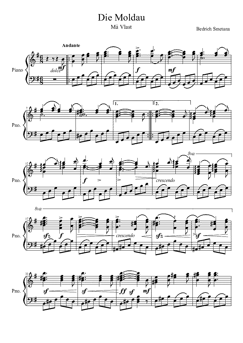 Partitura Die Moldau
