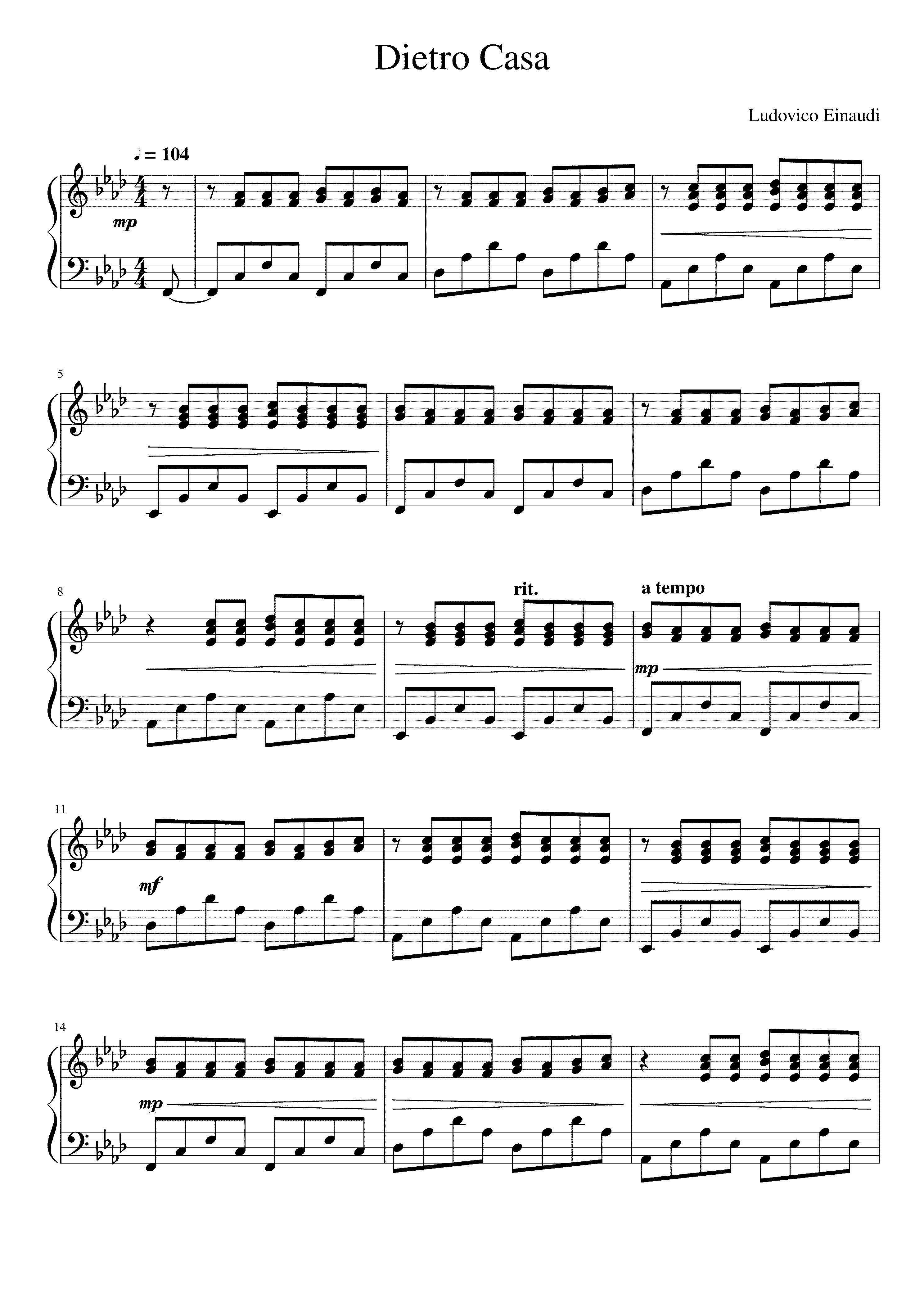 Partitura Dietro Casa