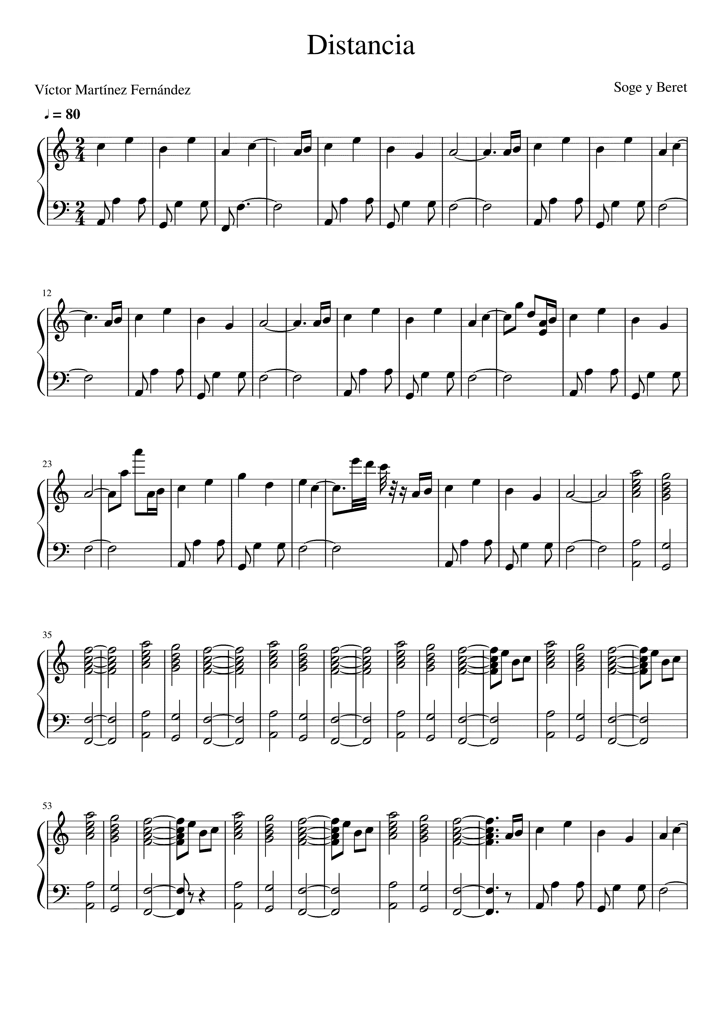 Partitura Distancia Soge