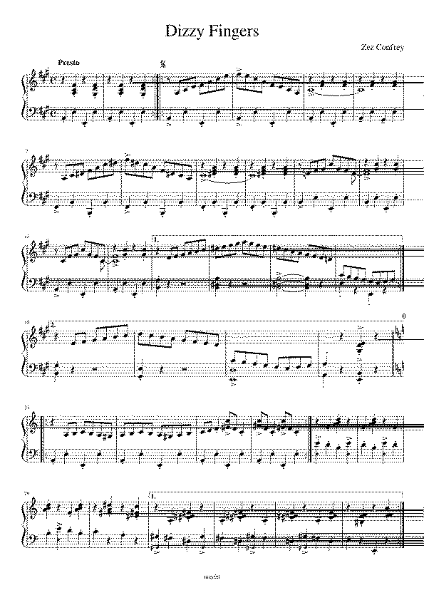 Partitura Dizzy Fingers