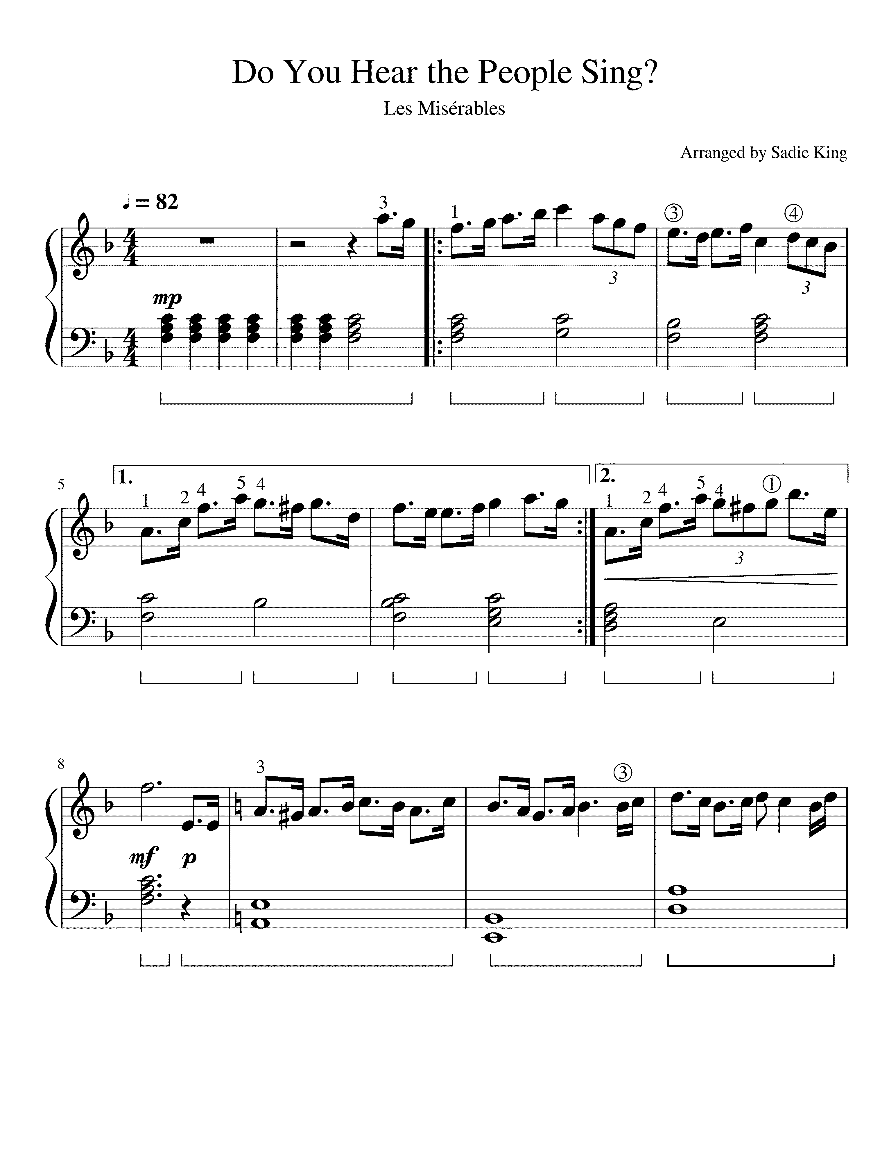 Partitura Do You Hear The People Sing