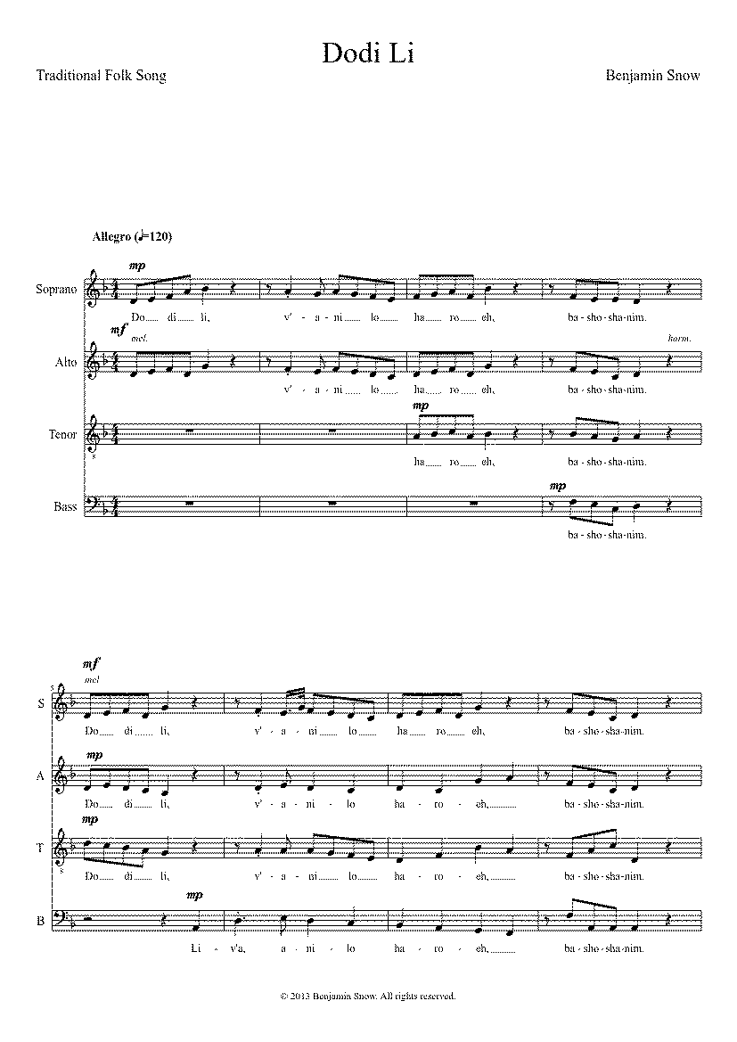 Partitura Dodi Li