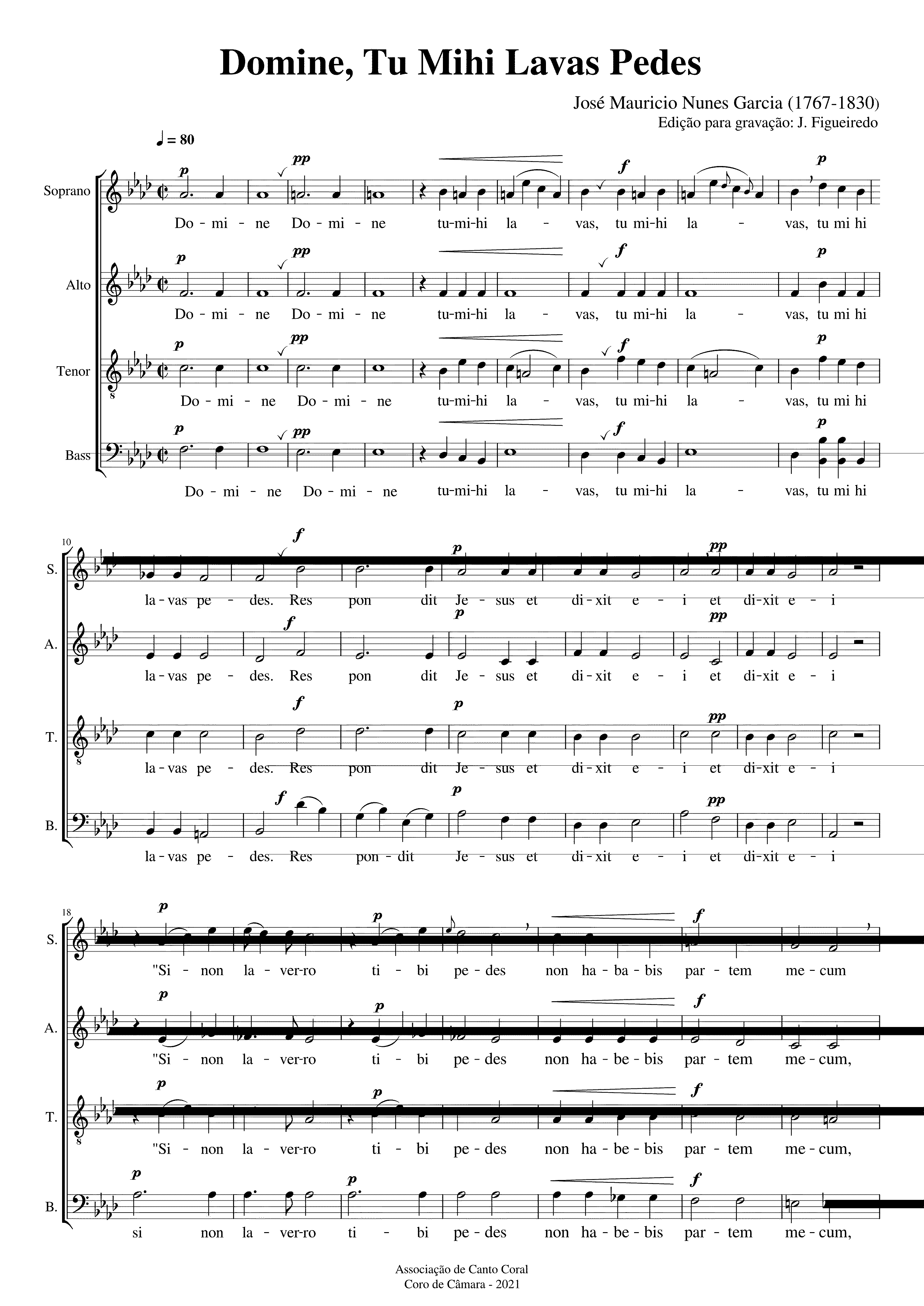 Partitura Domine Tu Mihi Lavas Pedes