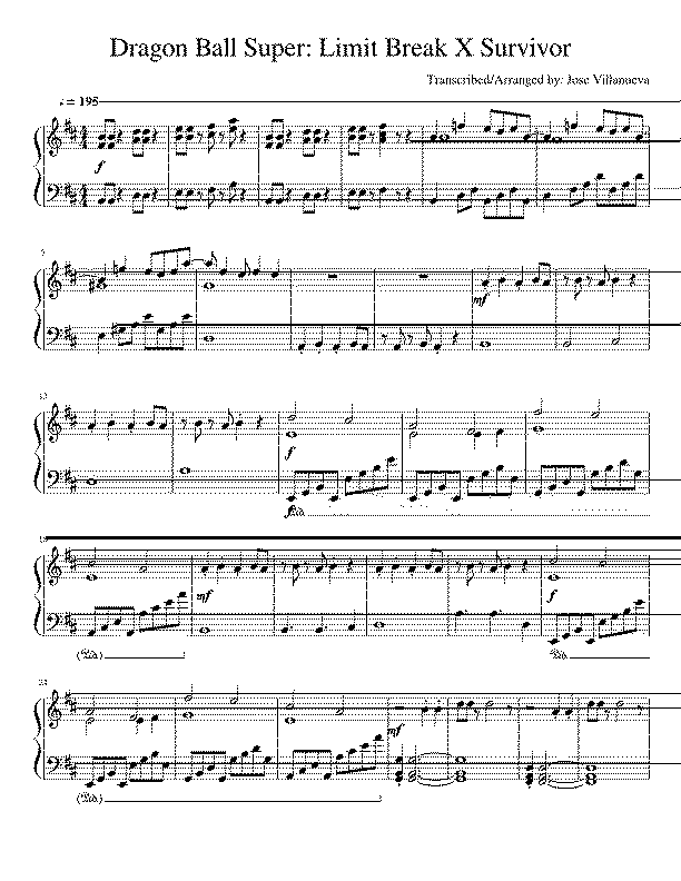 Partitura Dragon Ball Opening