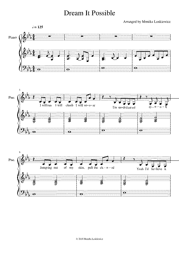 Partitura Dream It Possible