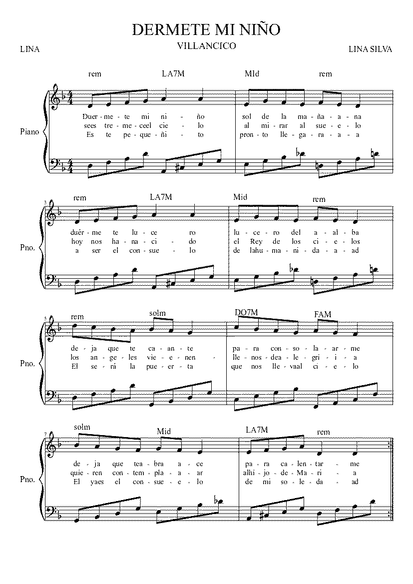 Partitura Duermete