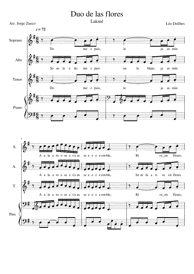 Partitura Duo de las Flores Delibes