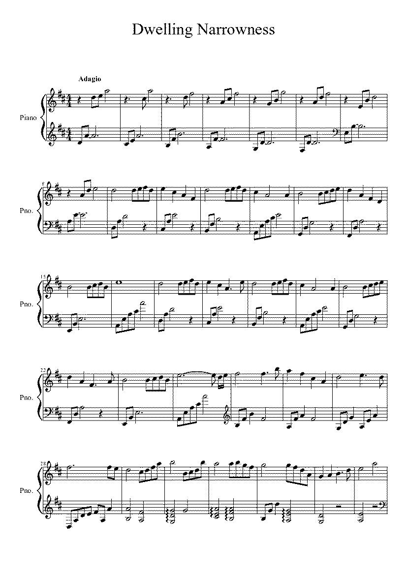 Partitura Dwelling Narrowness