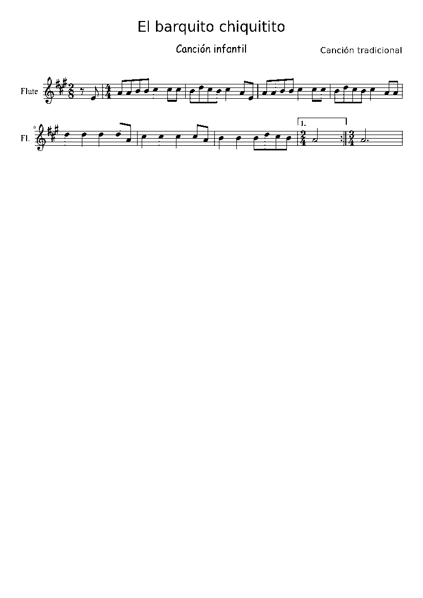 Partitura El Barquito Chiquitito